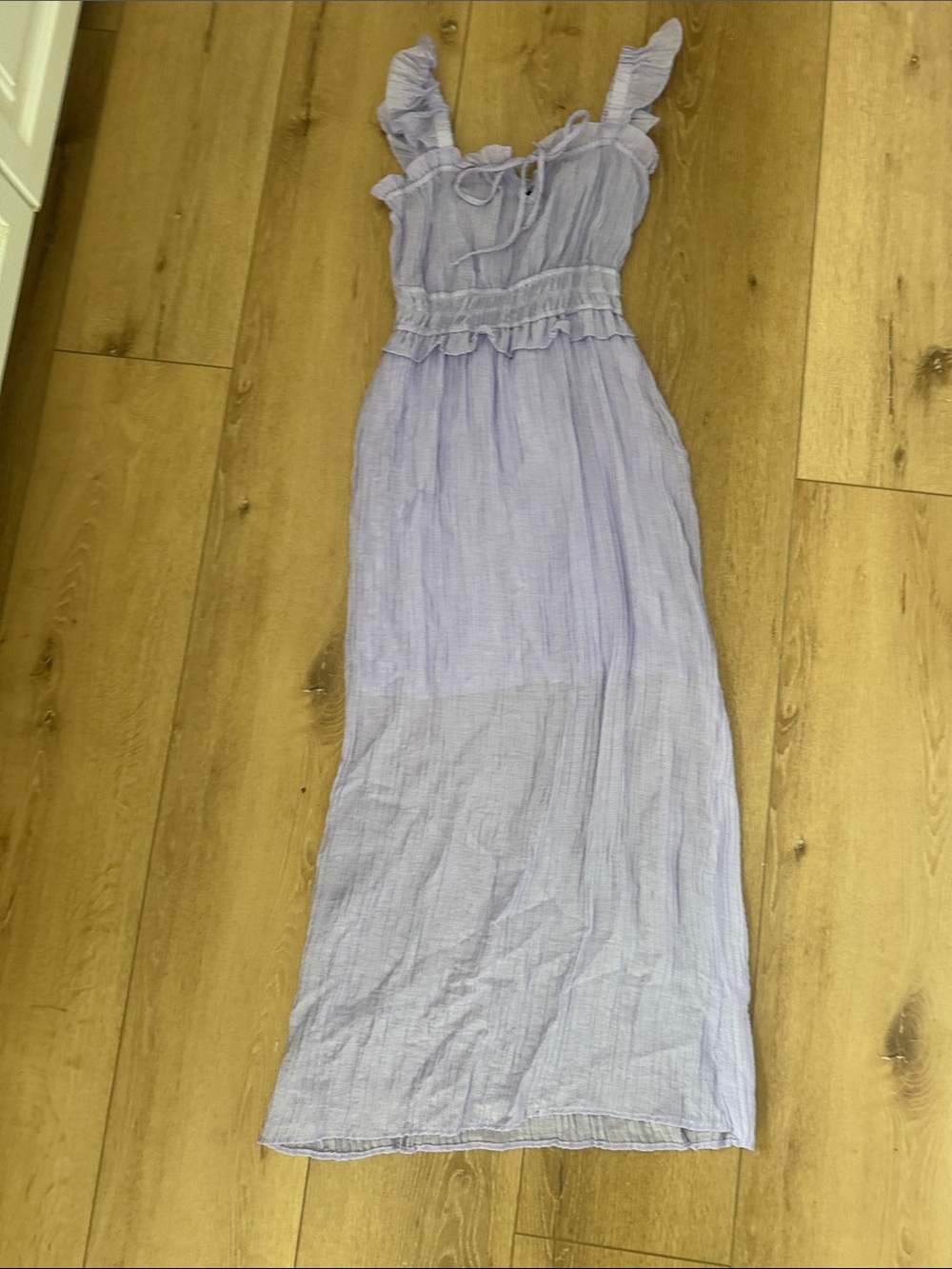 Light Lavender Ruffled Maxi Dress
